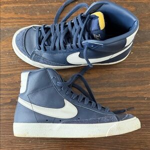 Nike Navy and White High-Top Sneakers